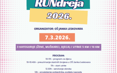 „RUNdreja“ Dobro za tebe – trči, dobro za druge – pomogni. Širimo dobro! U sjećanje na Andreju, prekrasnu ženu zbog koje je ovaj svijet bolje mjesto.