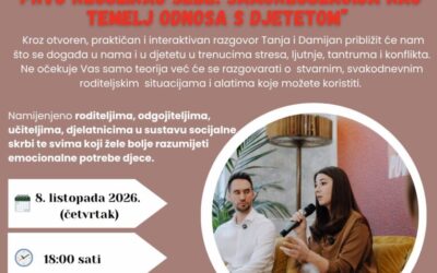 Poziv na interaktivni panel „Prvo reguliraj sebe: samoregulacija kao temelj odnosa s djetetom“